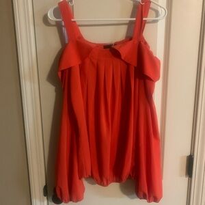 Ryu Vibrant Red Pleated Blouse